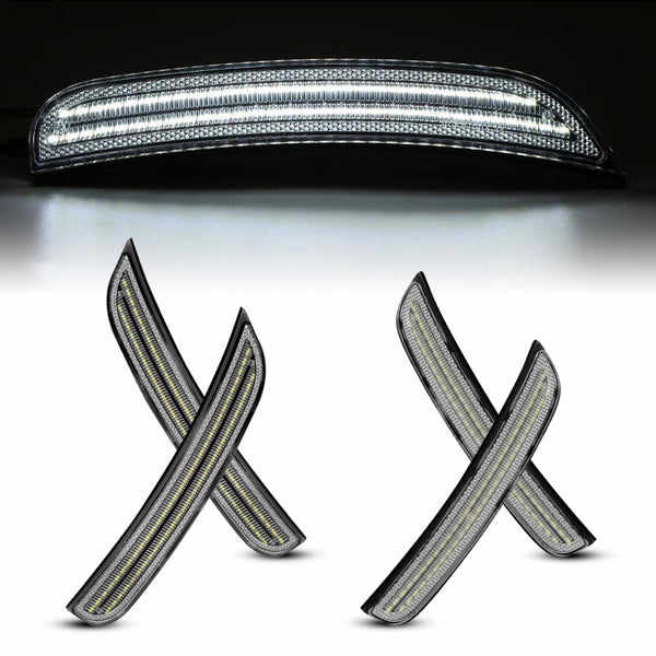 LED Side Marker Light for Dodge Charger 2015-2022, Clear Lens, White, Front & Rear