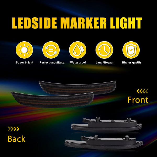 LED Side Marker Light for Dodge Charger 2015-2022, Pink/Purple, Front & Rear