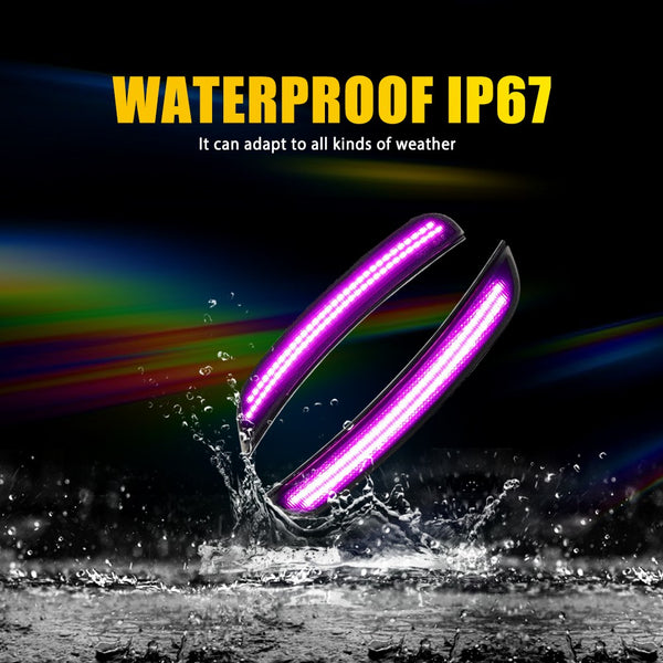 LED Side Marker Light for Dodge Charger 2015-2022, Pink/Purple, Front & Rear