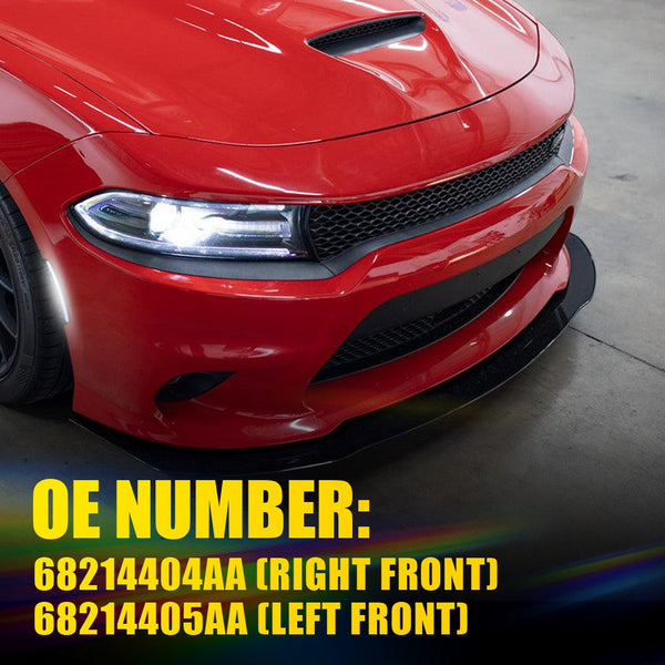 LED Side Marker Light for Dodge Charger 2015-2022, Smoked Lens, White, Front Bumper