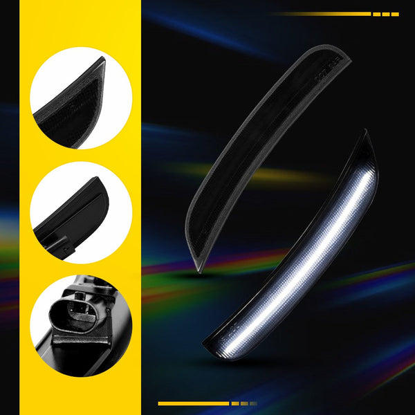 LED Side Marker Light for Dodge Charger 2015-2022, Smoked Lens, White, Rear