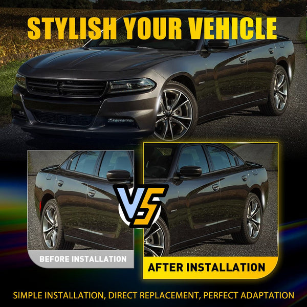 LED Side Marker Light for Dodge Charger 2015-2022, Smoked Lens, White, Rear