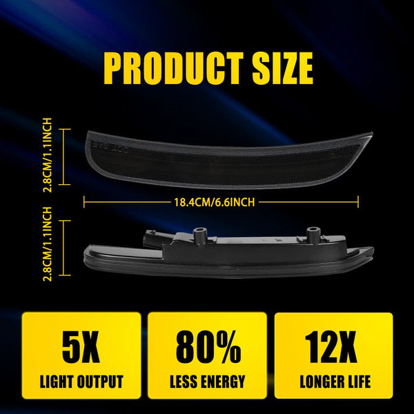 LED Side Marker Light for Dodge Charger 2015-2022, Smoked Lens, White, Rear