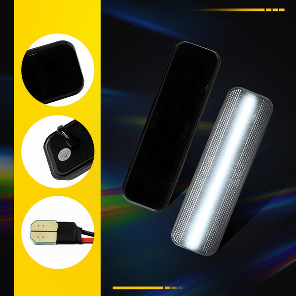 LED Side Marker Light for Dodge D100/D150/D250, Smoked Lens, White, Front Fender