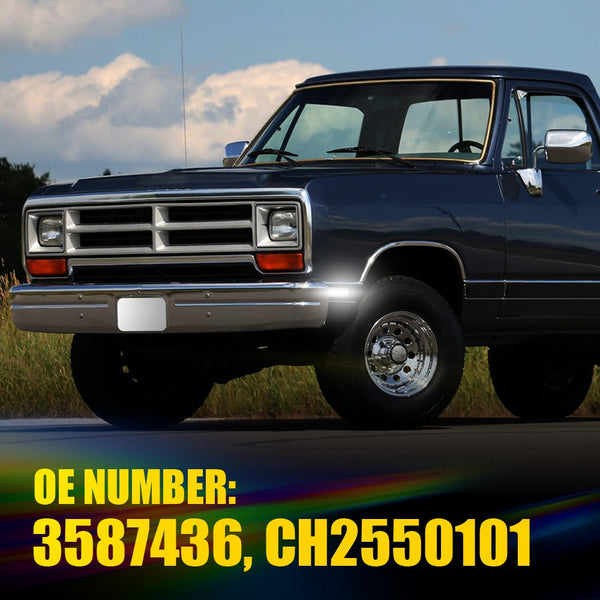 LED Side Marker Light for Dodge D100/D150/D250, Smoked Lens, White, Front Fender