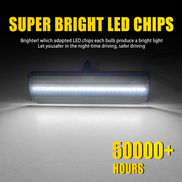 LED Side Marker Light for Dodge D100/D150/D250, Smoked Lens, White, Front Fender