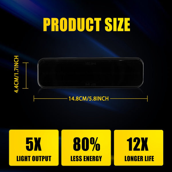 LED Side Marker Light for Dodge D100/D150/D250, Smoked Lens, White, Front Fender