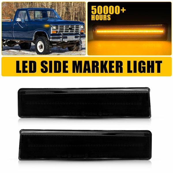 LED Side Marker Light for Ford Bronco/F-150/F-250/F-350 1980-1986, Amber