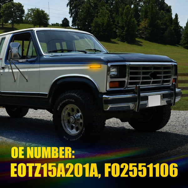 LED Side Marker Light for Ford Bronco/F-150/F-250/F-350 1980-1986, Amber