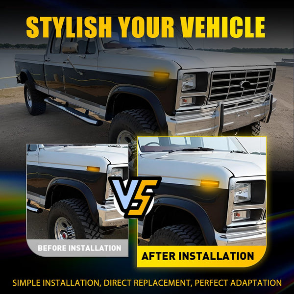 LED Side Marker Light for Ford Bronco/F-150/F-250/F-350 1980-1986, Amber