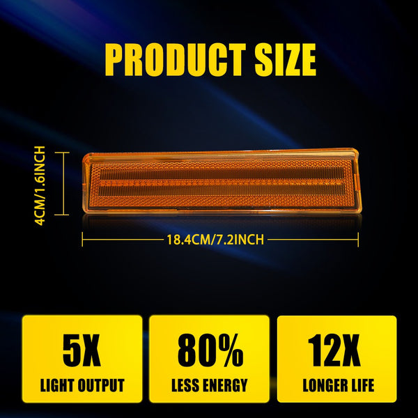 LED Side Marker Light for Ford Bronco & F-150/F-250/F-350 1980-1986, Amber, Front Fender