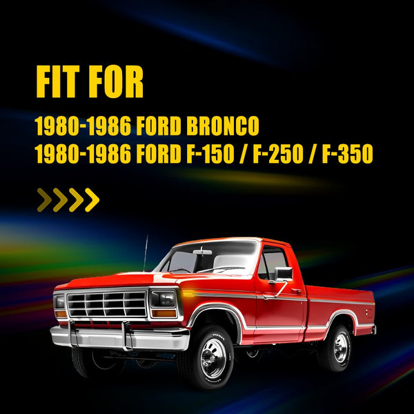 LED Side Marker Light for Ford Bronco & F-150/F-250/F-350 1980-1986, Amber, Front Fender