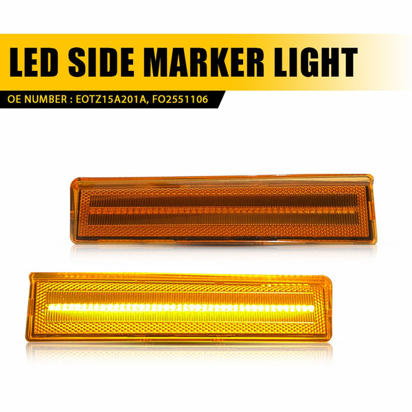 LED Side Marker Light for Ford Bronco & F-150/F-250/F-350 1980-1986, Amber, Front Fender