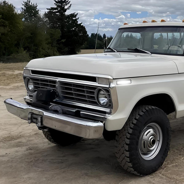 LED Side Marker Light for Ford Bronco/F-Series/E-Series, Smoked Lens, White, Turn Signal