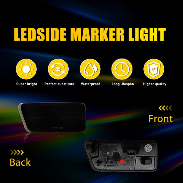 LED Side Marker Light for Ford Bronco Sport 2021-2023, Smoked Lens, Red, Rear Bumper