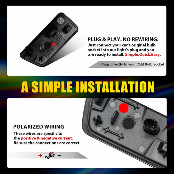 LED Side Marker Light for Ford Bronco Sport 2021-2023, Smoked Lens, Red, Rear Bumper