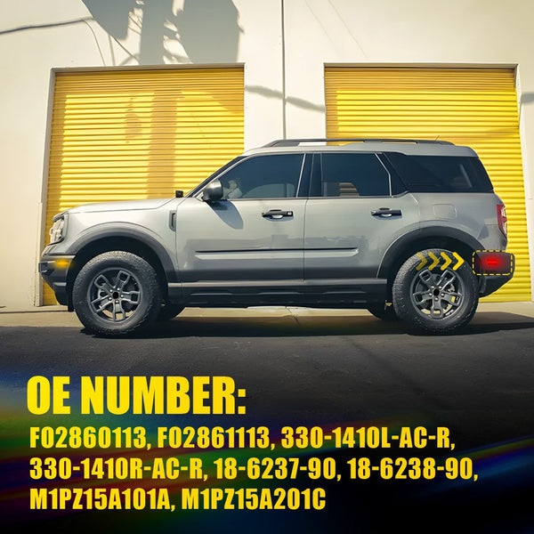 LED Side Marker Light for Ford Bronco Sport 2021-2023, Smoked Lens, Red, Rear Bumper