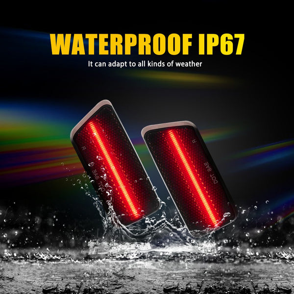 LED Side Marker Light for Ford Bronco Sport 2021-2023, Smoked Lens, Red, Rear Bumper