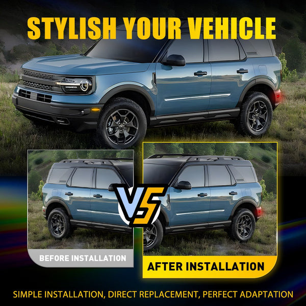 LED Side Marker Light for Ford Bronco Sport 2021-2023, Smoked Lens, Red, Rear Bumper