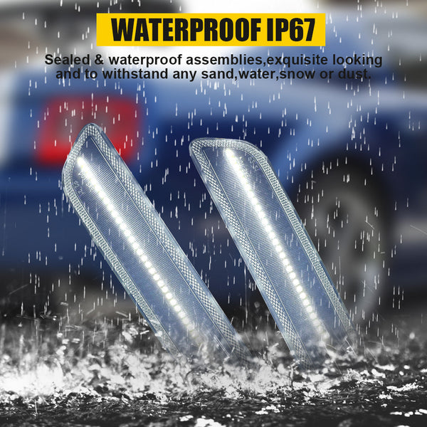 LED Side Marker Light for Ford Mustang 2005-2009, Clear Lens, Rear, Driver & Passenger