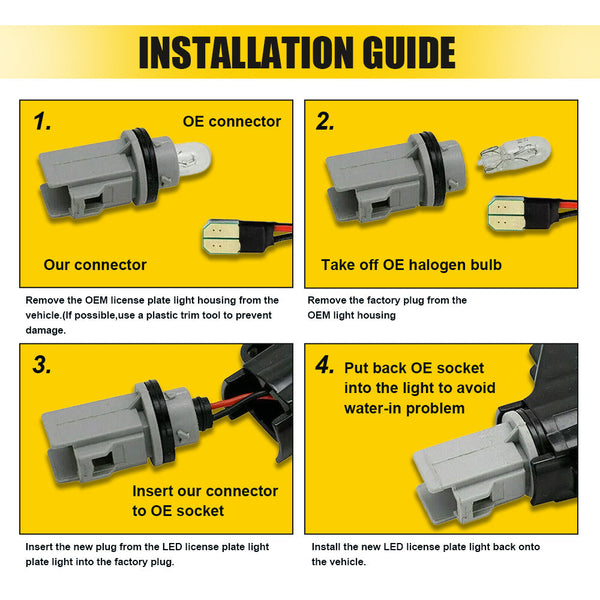 LED Side Marker Light for Ford Mustang 2005-2009, Clear Lens, Rear, Driver & Passenger