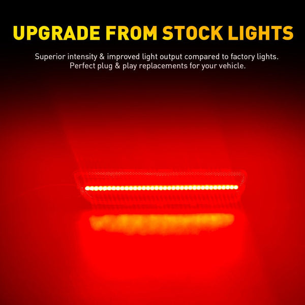 LED Side Marker Light for Ford Mustang 2005-2009, Red Lens, Rear L&R