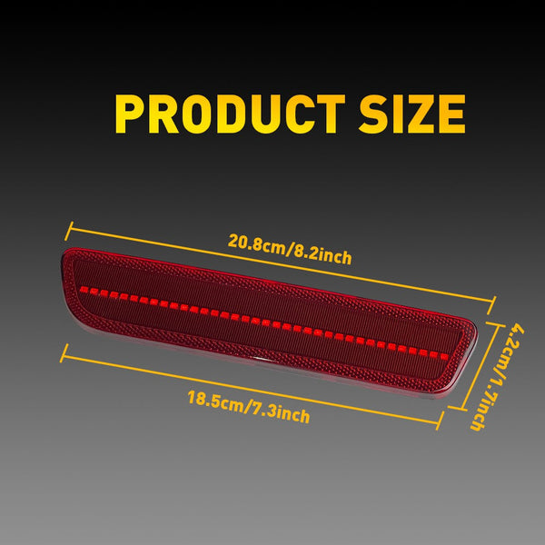 LED Side Marker Light for Ford Mustang 2005-2009, Red Lens, Rear L&R