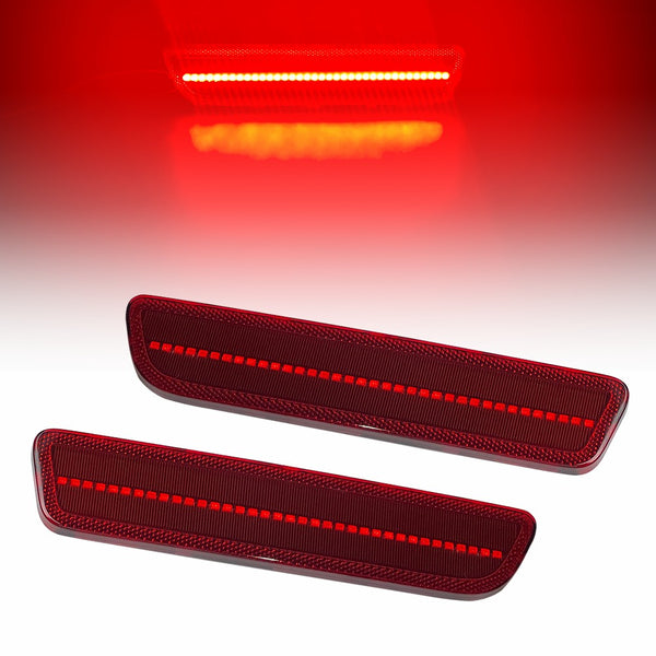 LED Side Marker Light for Ford Mustang 2005-2009, Red Lens, Rear L&R