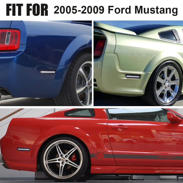 LED Side Marker Light for Ford Mustang 2005-2009, Smoked Lens, Cold White