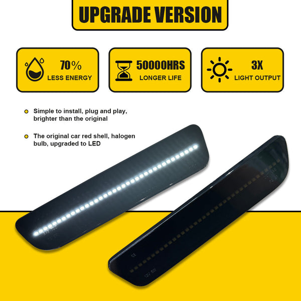 LED Side Marker Light for Ford Mustang 2005-2009, Smoked Lens, Cold White