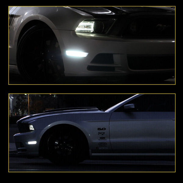 LED Side Marker Light for Ford Mustang 2010-2014, Clear Lens, Front L&R