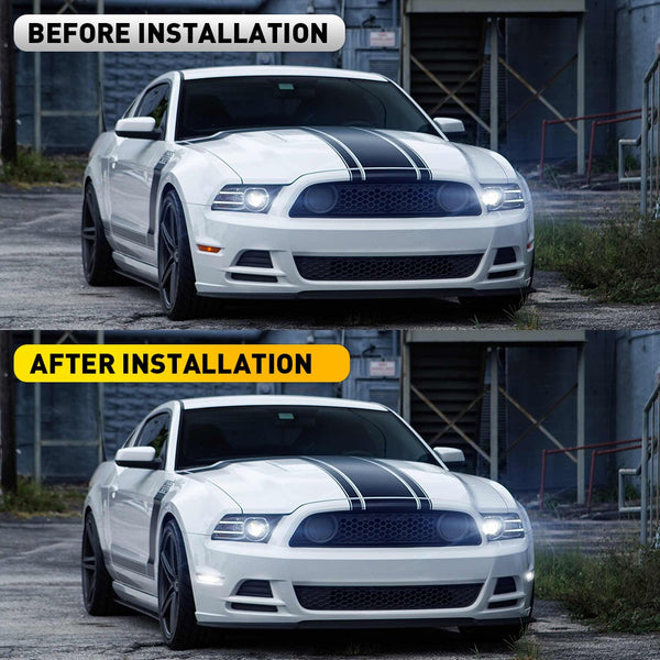 LED Side Marker Light for Ford Mustang 2010-2014, Clear Lens, Front L&R