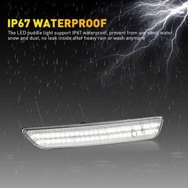 LED Side Marker Light for Ford Mustang 2010-2014, Clear Lens, Front L&R