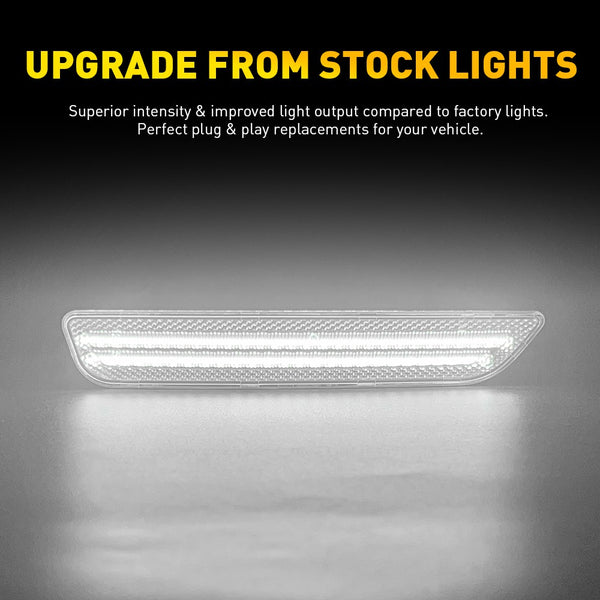 LED Side Marker Light for Ford Mustang 2010-2014, Clear Lens, Front L&R