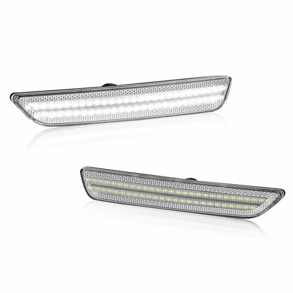 LED Side Marker Light for Ford Mustang 2010-2014, Clear Lens, Front L&R