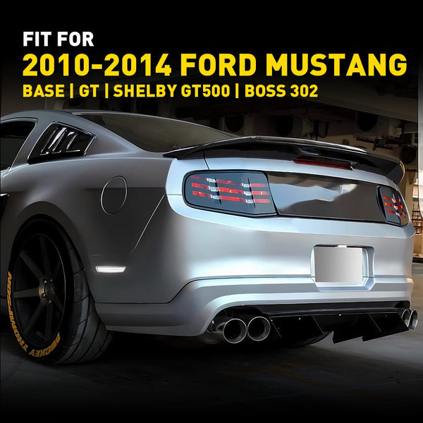 LED Side Marker Light for Ford Mustang 2010-2014, Clear Lens, White, Rear