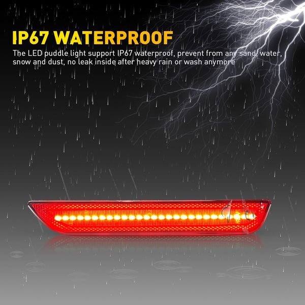 LED Side Marker Light for Ford Mustang 2010-2014, Red, Rear Bumper