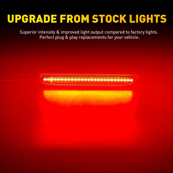 LED Side Marker Light for Ford Mustang 2010-2014, Red, Rear Bumper
