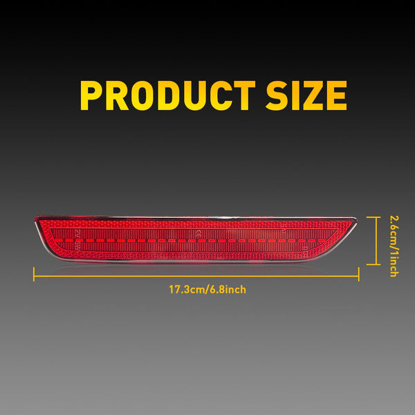 LED Side Marker Light for Ford Mustang 2010-2014, Red, Rear Bumper