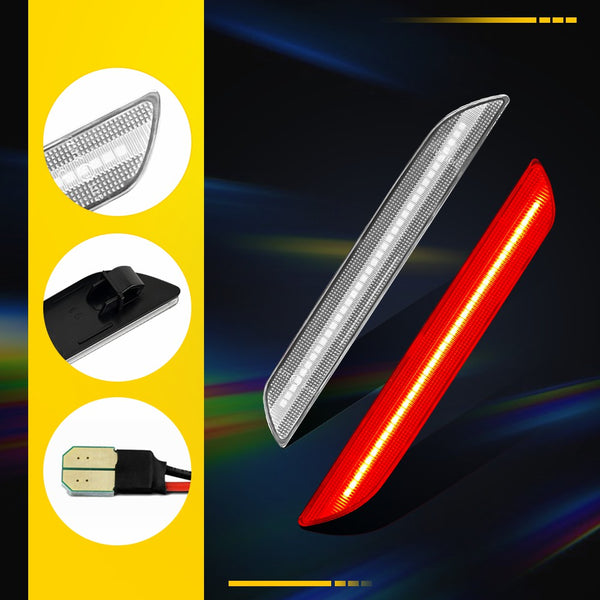 LED Side Marker Light for Ford Mustang 2015-2022, Red, Rear