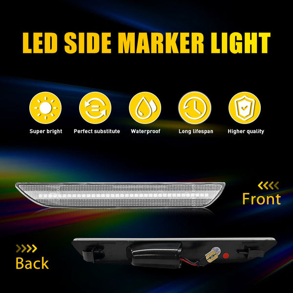 LED Side Marker Light for Ford Mustang 2015-2022, Red, Rear