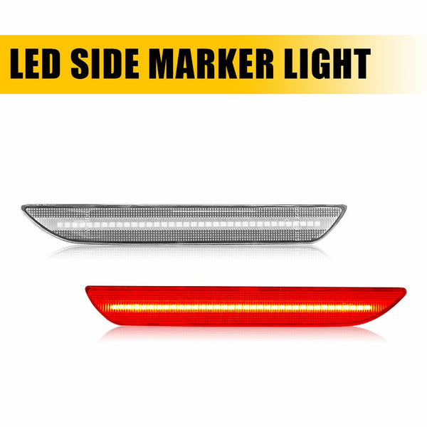 LED Side Marker Light for Ford Mustang 2015-2022, Red, Rear
