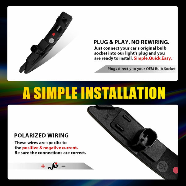 LED Side Marker Light for Ford Mustang S650 2024-2025, Smoked Lens, Amber/Red