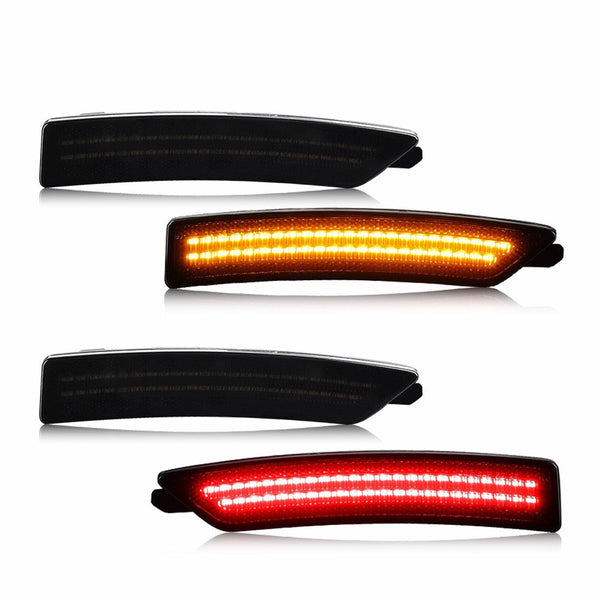 LED Side Marker Light for Ford Mustang S650 2024-2025, Smoked Lens, Amber/Red