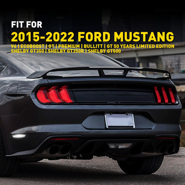 LED Side Marker Light for Ford Mustang V6/EcoBoost/GT 2015-2022, Clear Lens, White, Rear