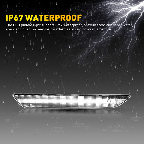 LED Side Marker Light for Ford Mustang V6/EcoBoost/GT 2015-2022, Clear Lens, White, Rear