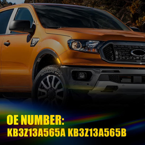 LED Side Marker Light for Ford Ranger 2019-2022, Smoked Lens, Amber, Front Bumper