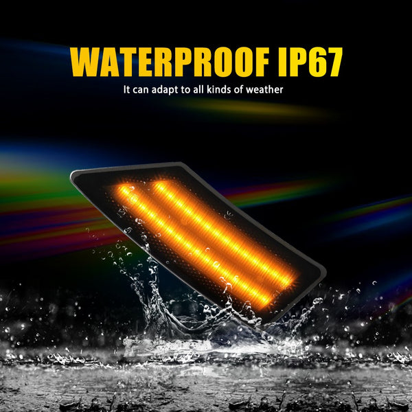 LED Side Marker Light for Ford Ranger 2019-2022, Smoked Lens, Amber, Front Bumper