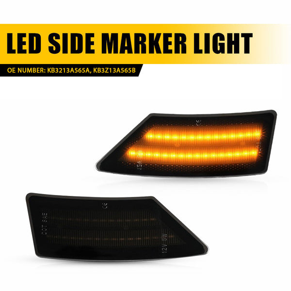 LED Side Marker Light for Ford Ranger 2019-2022, Smoked Lens, Amber, Front Bumper