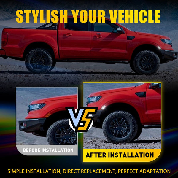 LED Side Marker Light for Ford Ranger 2019-2022, Smoked Lens, White, Front Fender